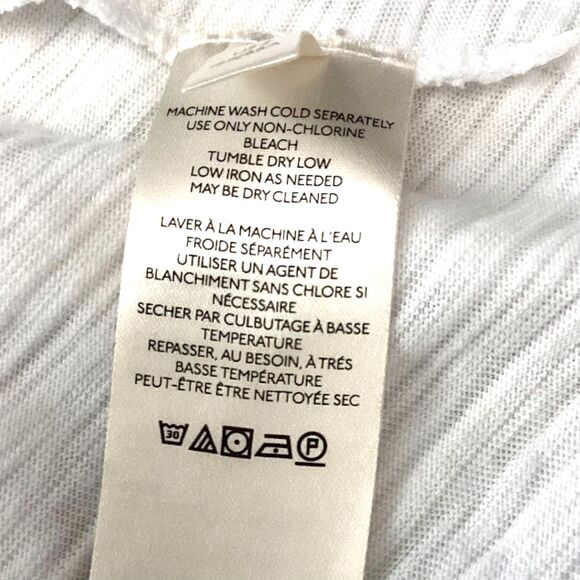 We The Free From Free People Natasha Ruched Ruffle Long Sleeve Tee ~ White Small - Picture 9 of 9